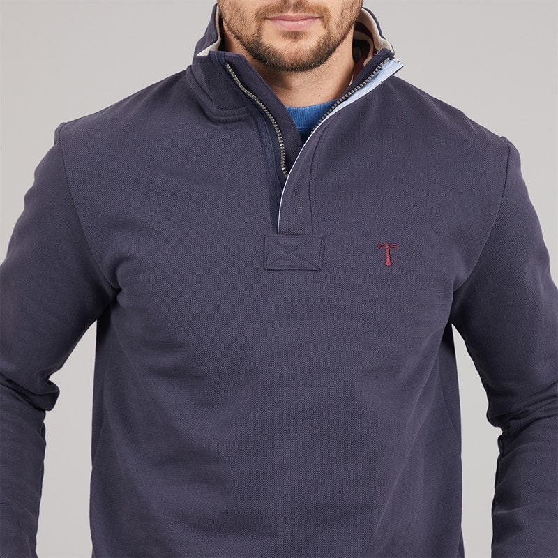 Saltwell Mens Wembley 1/4 Zip Sweatshirt Dark Navy - Image 3
