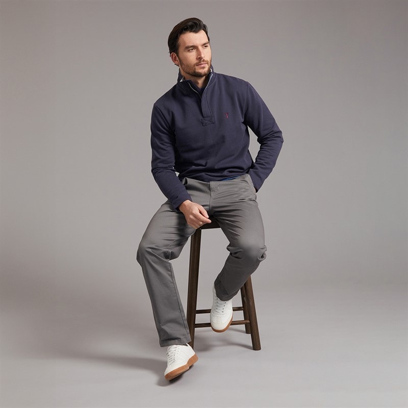 Saltwell Mens Wembley 1/4 Zip Sweatshirt Dark Navy - Image 4