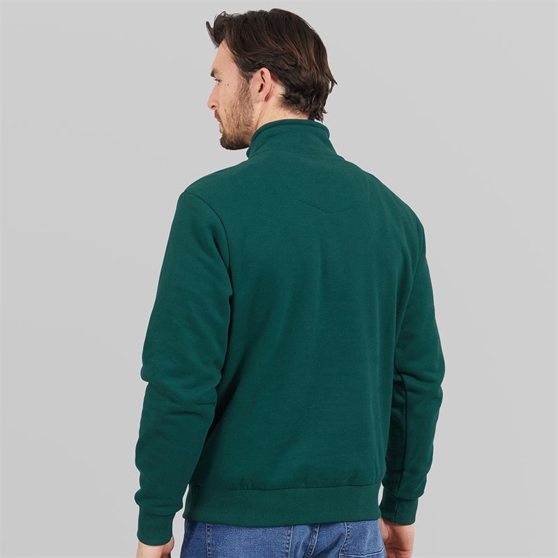 Saltwell Mens Bathurst 1/4 Zip Sweatshirt Bottle Green - Image 2
