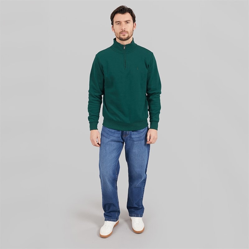 Saltwell Mens Bathurst 1/4 Zip Sweatshirt Bottle Green - Image 4