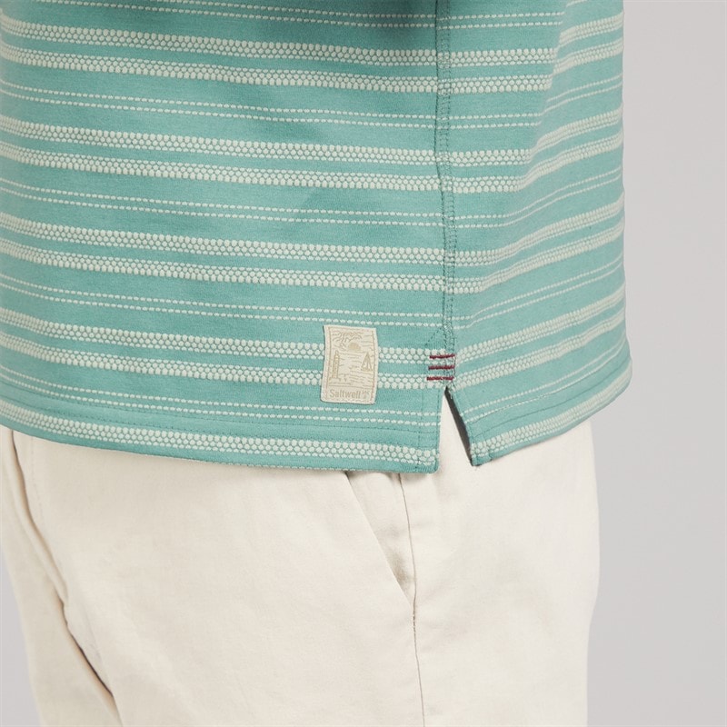 Saltwell Mens Salvador Polo Shirt Aqua Green Marl - Image 3