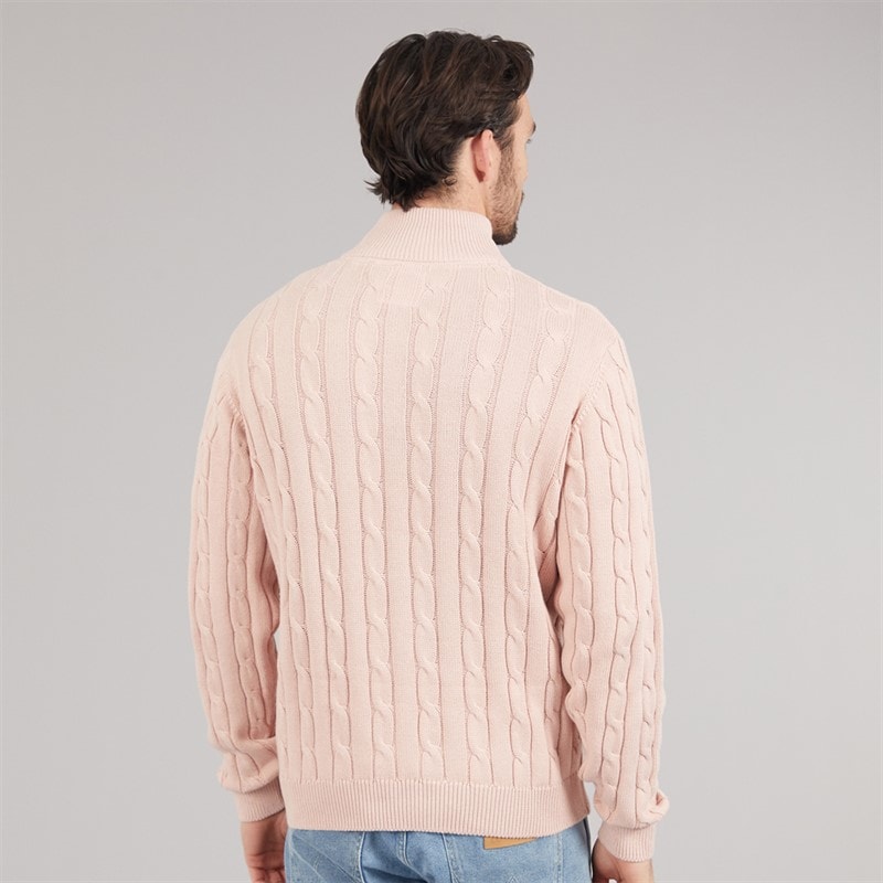 Saltwell Mens Sumava Cable 1/4 Zip Jumper Blush - Image 2