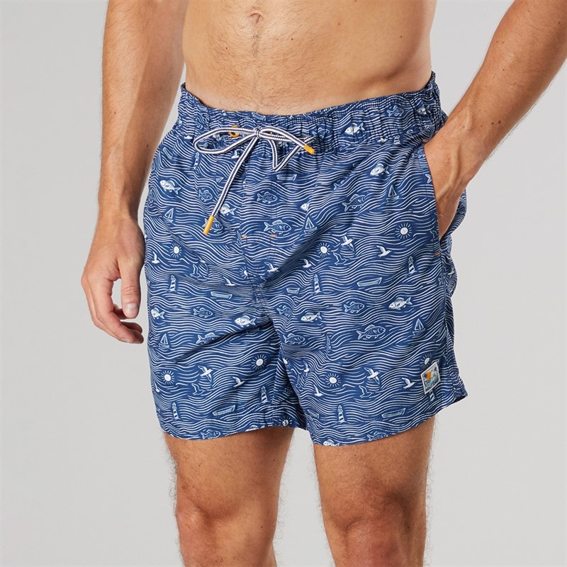 Saltwell Mens Bahama Swim Shorts Indigo Blue
