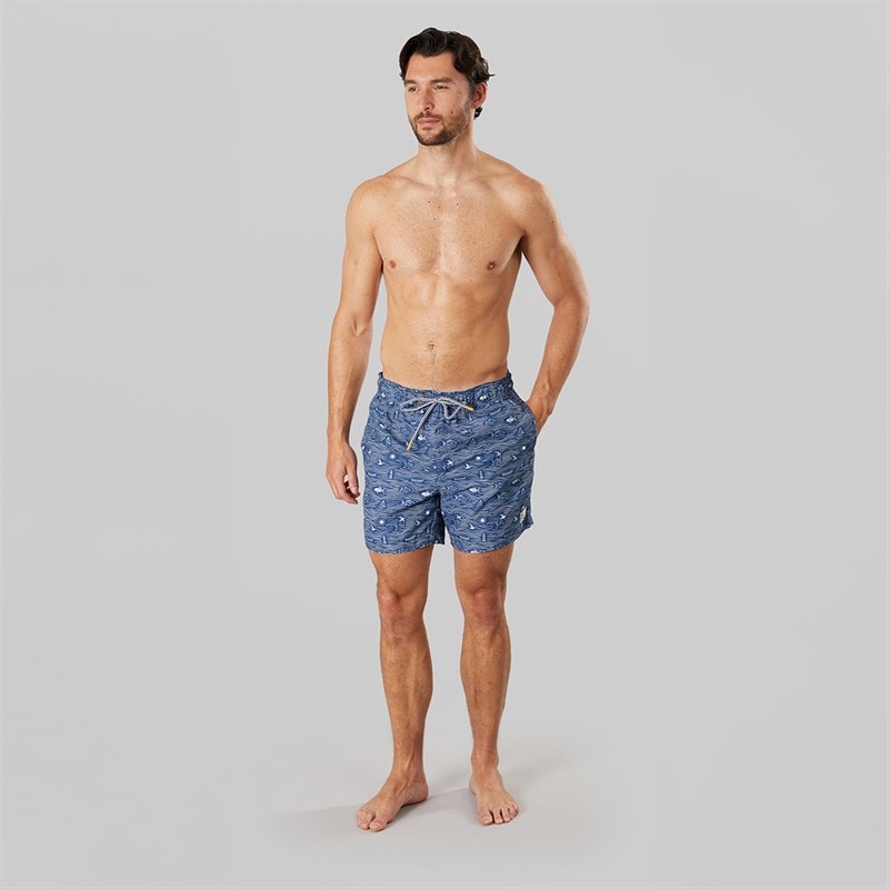Saltwell Mens Bahama Swim Shorts Indigo Blue - Image 4