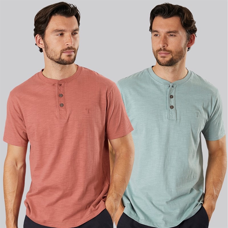 Saltwell Mens Desman Two Pack T-Shirts Dark Pink/Dark Mint D Pink/D Mint