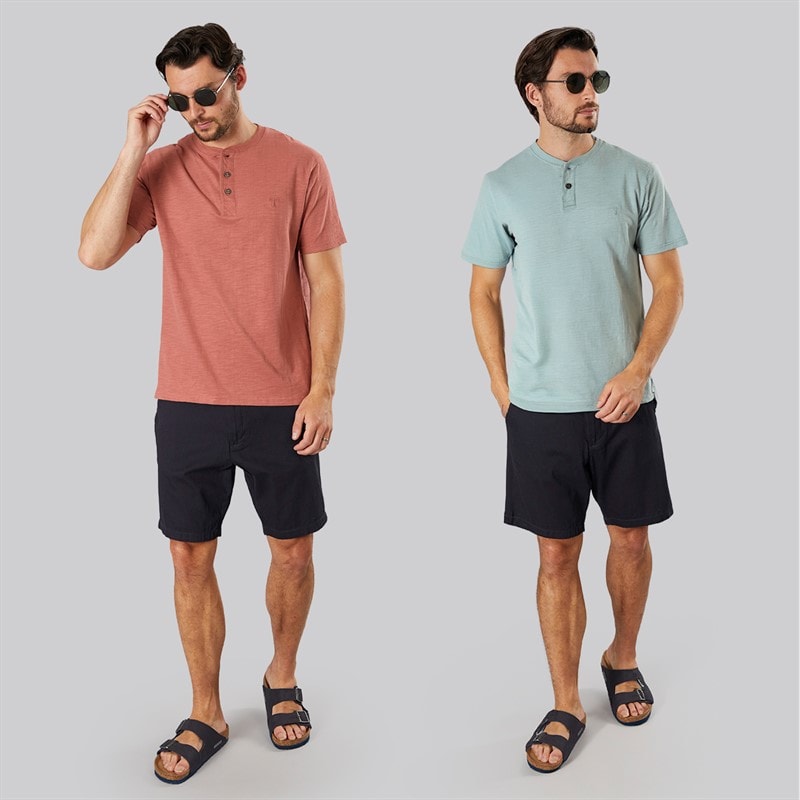 Saltwell Mens Desman Two Pack T-Shirts Dark Pink/Dark Mint D Pink/D Mint - Image 4