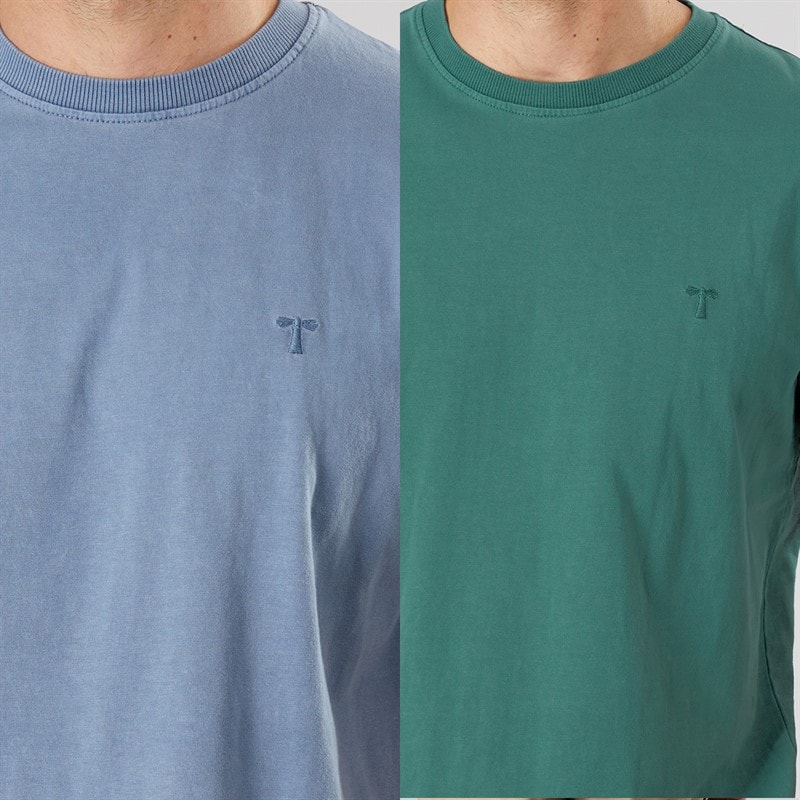 Saltwell Mens Desman Two Pack T-Shirts Pine Grenn/River - Image 3