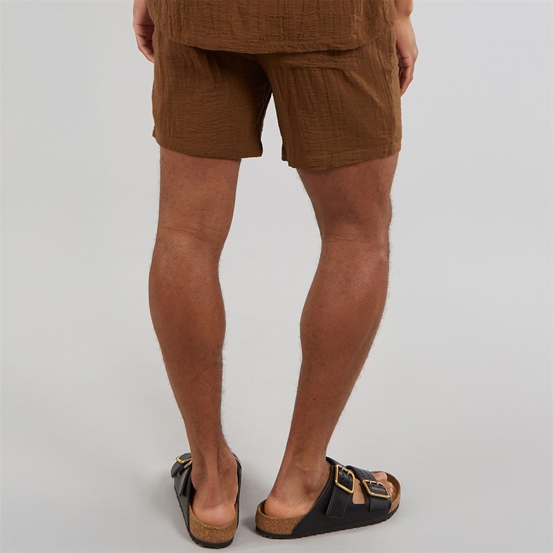 Another Influence Mens Gauze Relaxed Fit Shorts Terracotta - Image 2