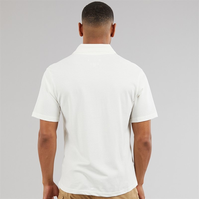 Another Influence Mens Ribbed Collar Polo Shirt Coconut Milk - Image 2