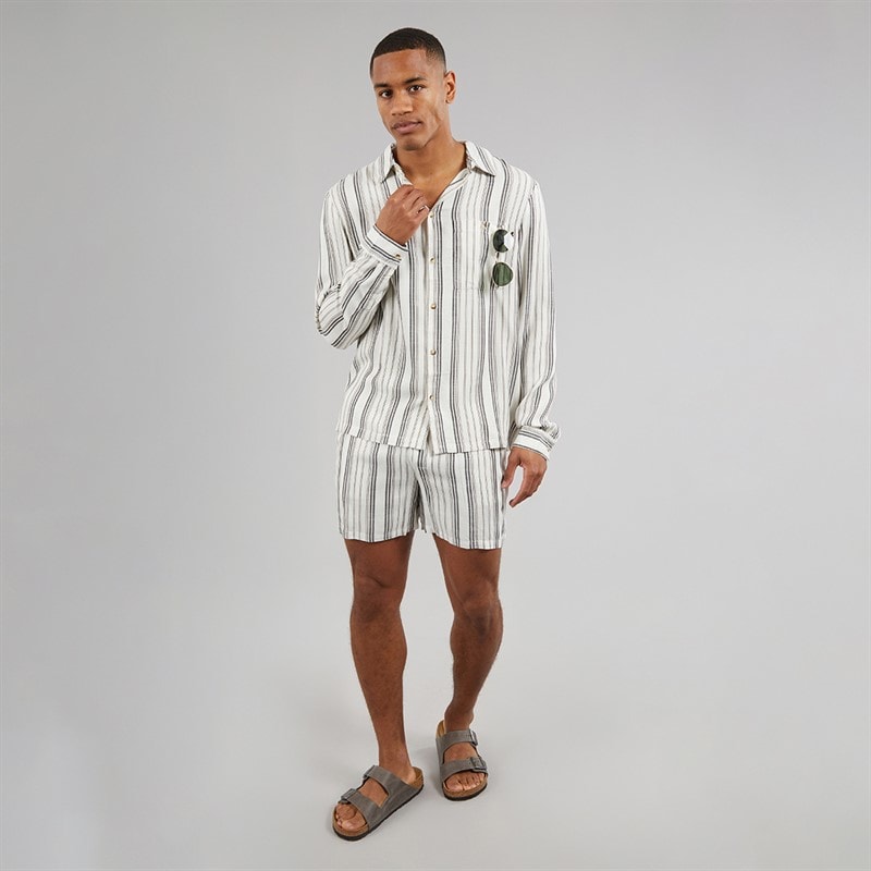 Another Influence Mens Long Sleeve Striped Shirt Charcoal/White - Image 4
