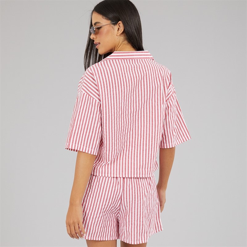 Aray Womens Shirt And Shorts Set Red/White - Image 2