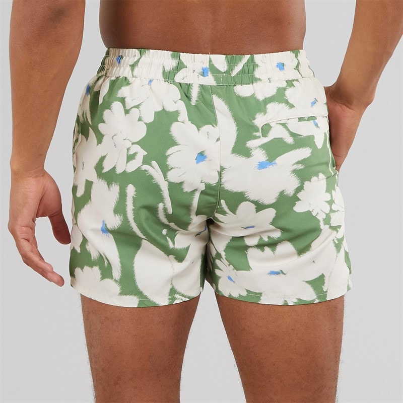 Aray Mens Flowing Floral Swim Shorts Floral Green - Image 2