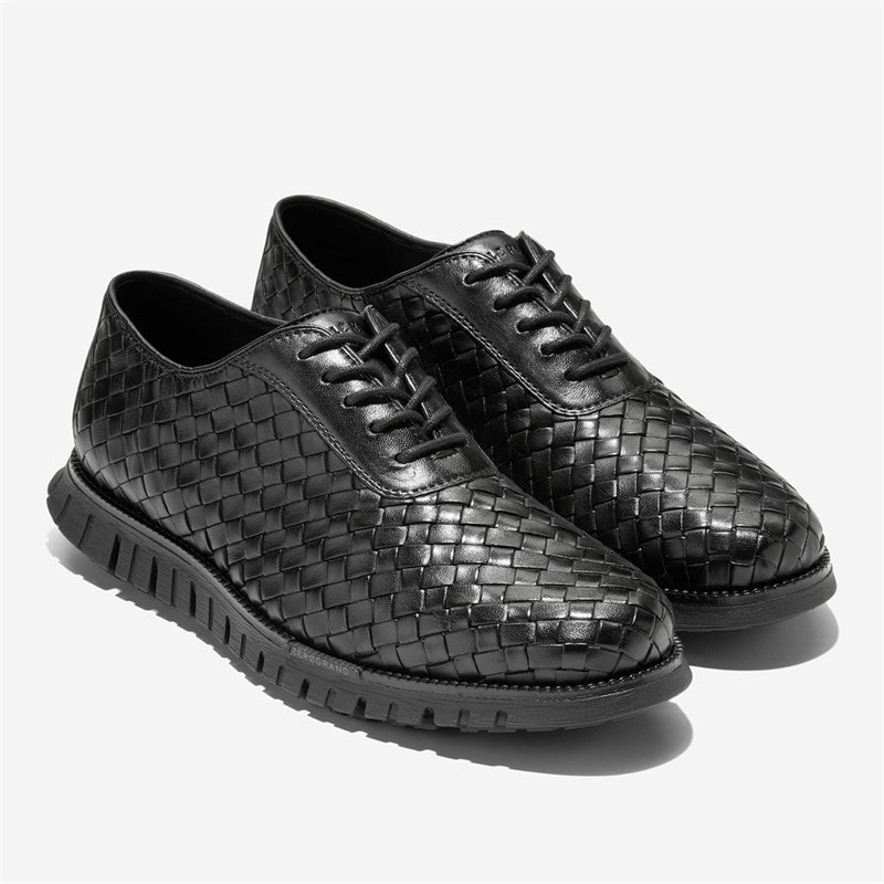 Cole Haan Mens Zerogrand Remastered Woven OX Shoes Black/Black - Image 5