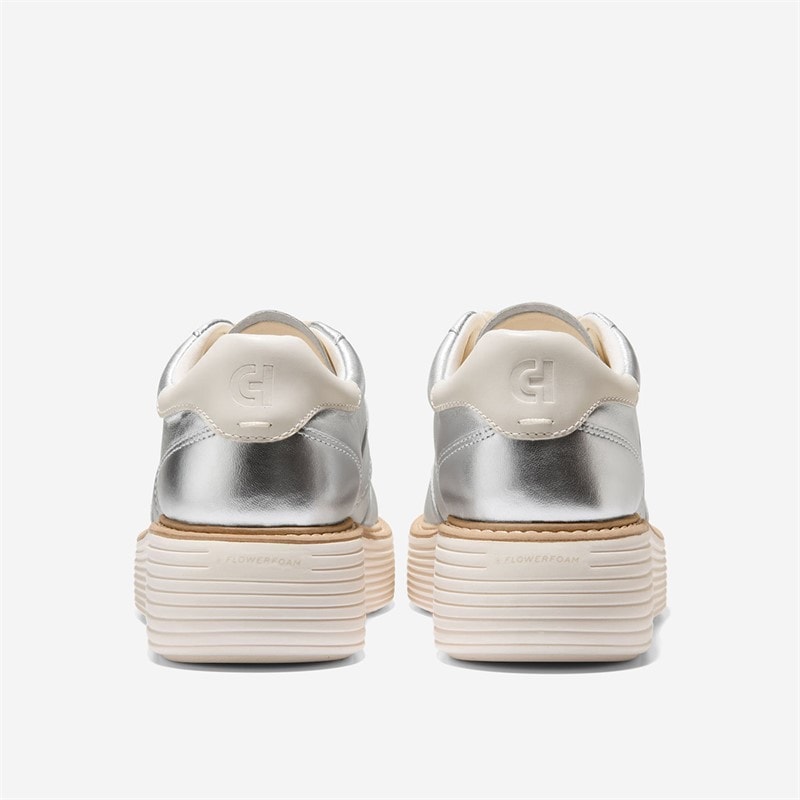 Cole Haan Womens Original Grand Max Platform Trainers Silver Metallic/Ivory - Image 3