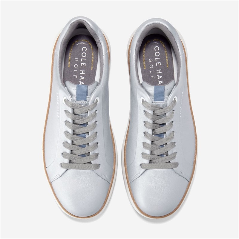 Cole Haan Womens Grandpro Topspin Waterproof Golf Shoes Metallic Silver/Frost Grey - Image 4