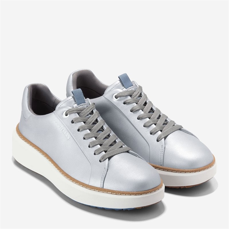 Cole Haan Womens Grandpro Topspin Waterproof Golf Shoes Metallic Silver/Frost Grey - Image 5