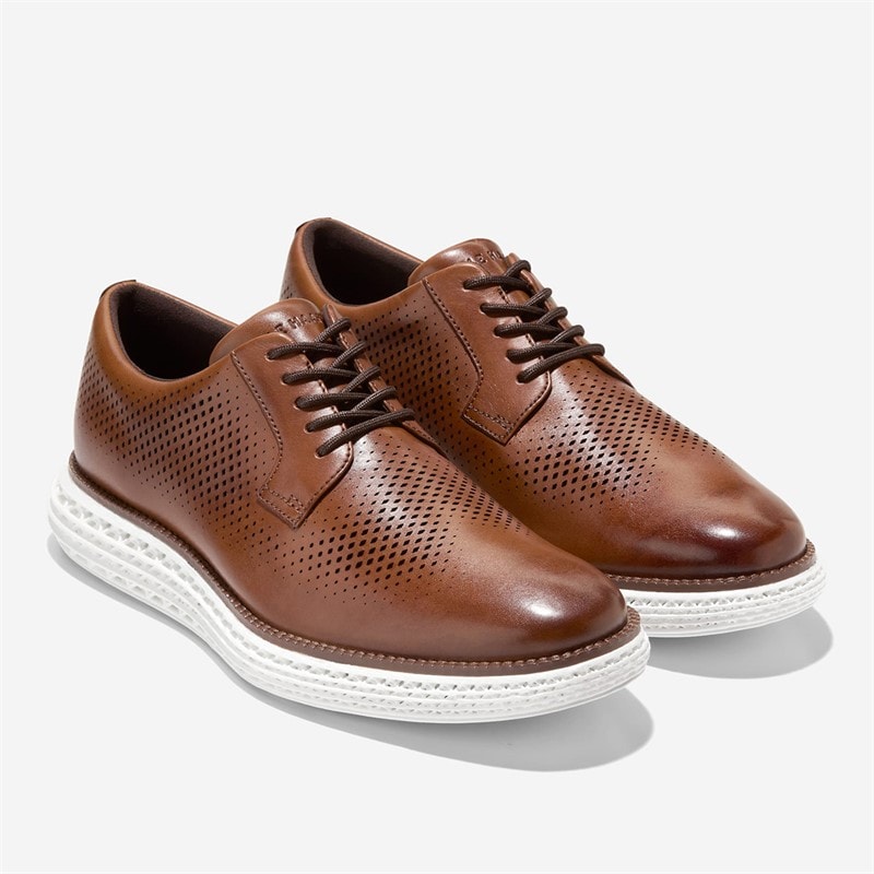 Cole Haan Mens Original Grand 2.0 Oxford Shoes British Tan/White - Image 5