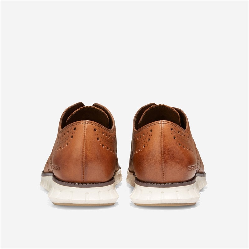 Cole Haan Mens Zero Grand Wingtip Oxford Shoes British Tan - Image 3