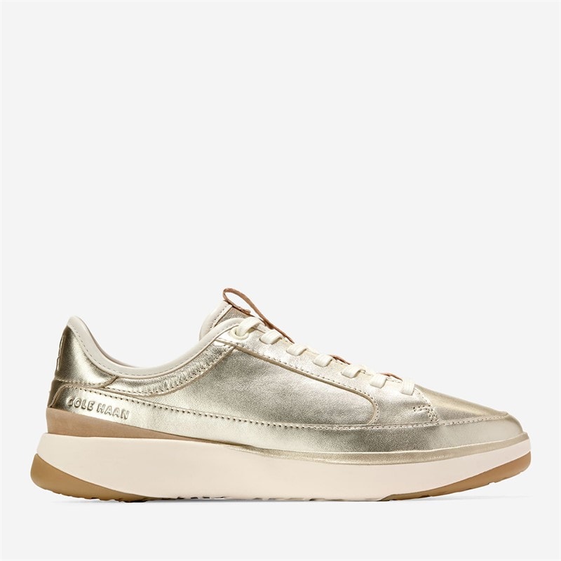 Cole Haan Womens Grandpro All Day Court Leather Trainers Soft Gold/Tuscan Sand/Ivory - Image 1