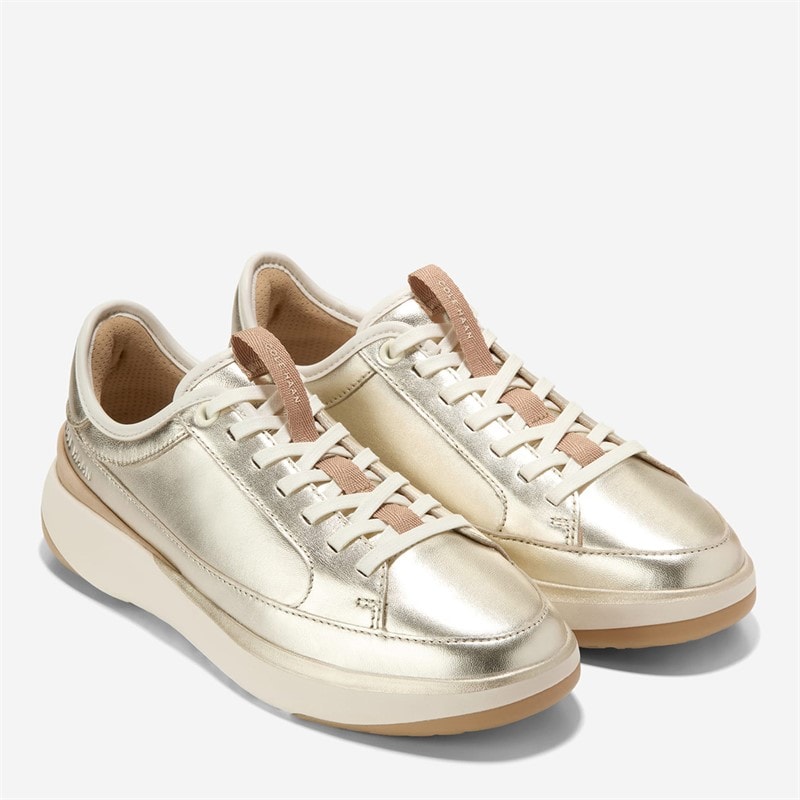 Cole Haan Womens Grandpro All Day Court Leather Trainers Soft Gold/Tuscan Sand/Ivory - Image 5
