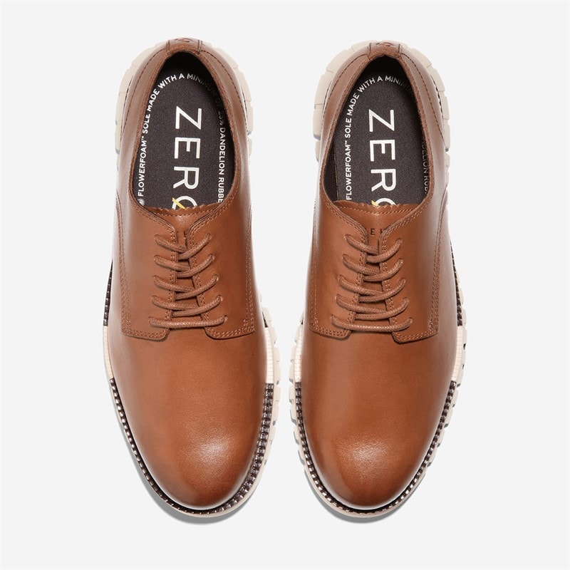 Cole Haan Mens Zerogrand Remastered Plain Toe Oxford Shoes British Tan/Ivory - Image 4