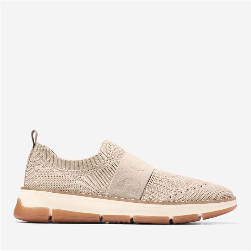 Cole Haan Womens Zerogrand Rella Stitchlite Slip On Trainers Rye Knit/Ivory - Image 1
