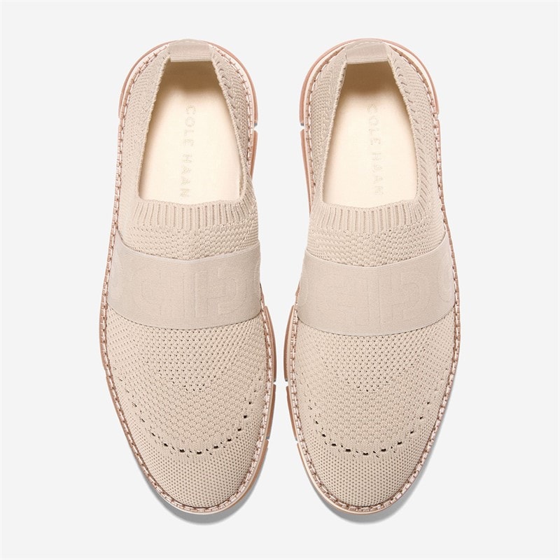 Cole Haan Womens Zerogrand Rella Stitchlite Slip On Trainers Rye Knit/Ivory - Image 4