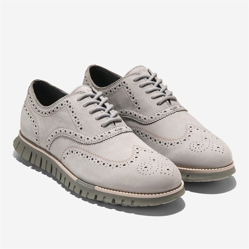 Cole Haan Mens Zerogrand Remastered Wingtip Oxford Shoes Sea Stone/Sesame/Dusty Olive - Image 5