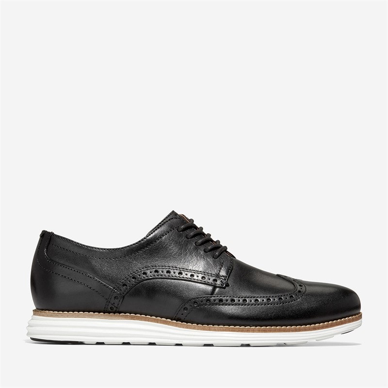 Cole Haan Mens Original Grand Wingtip Oxford Classic Shoes Black/White - Image 1