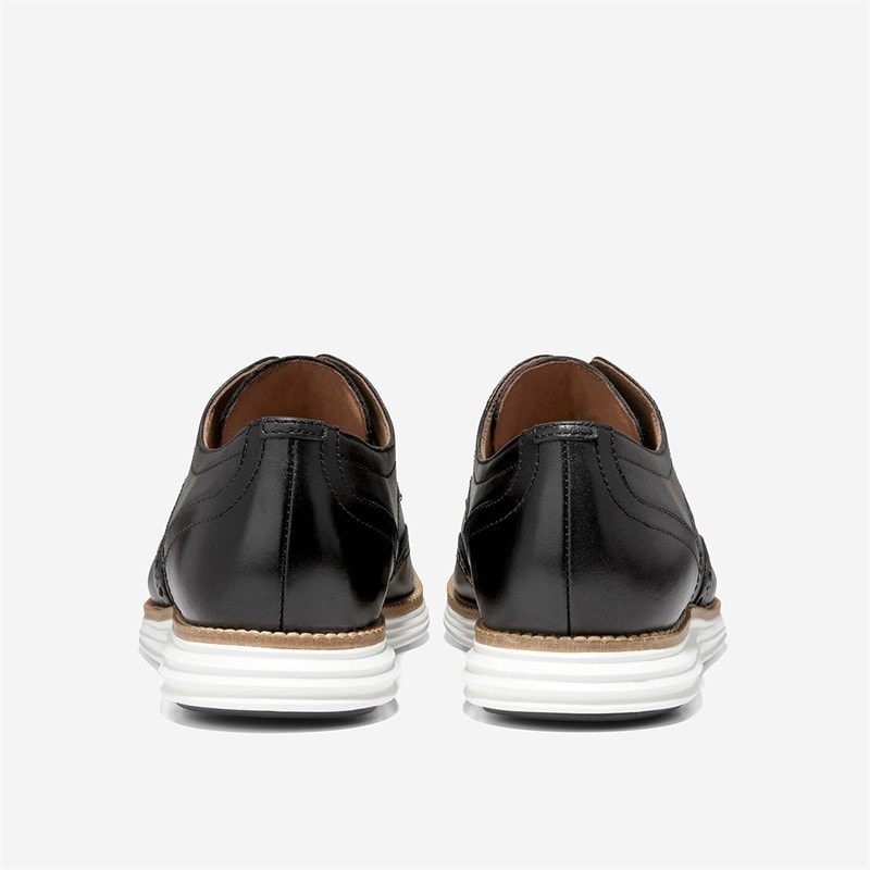 Cole Haan Mens Original Grand Wingtip Oxford Classic Shoes Black/White - Image 3