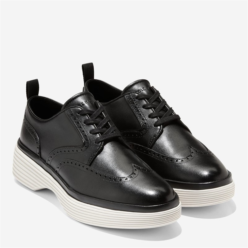 Cole Haan Womens Original Grand Ciry Platform Wingtip Oxford Shoes Black - Image 5