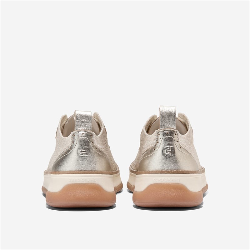Cole Haan Womens Zerogrand Rella Stitchlite Oxford Shoes Ivory/Gold Metallic - Image 3