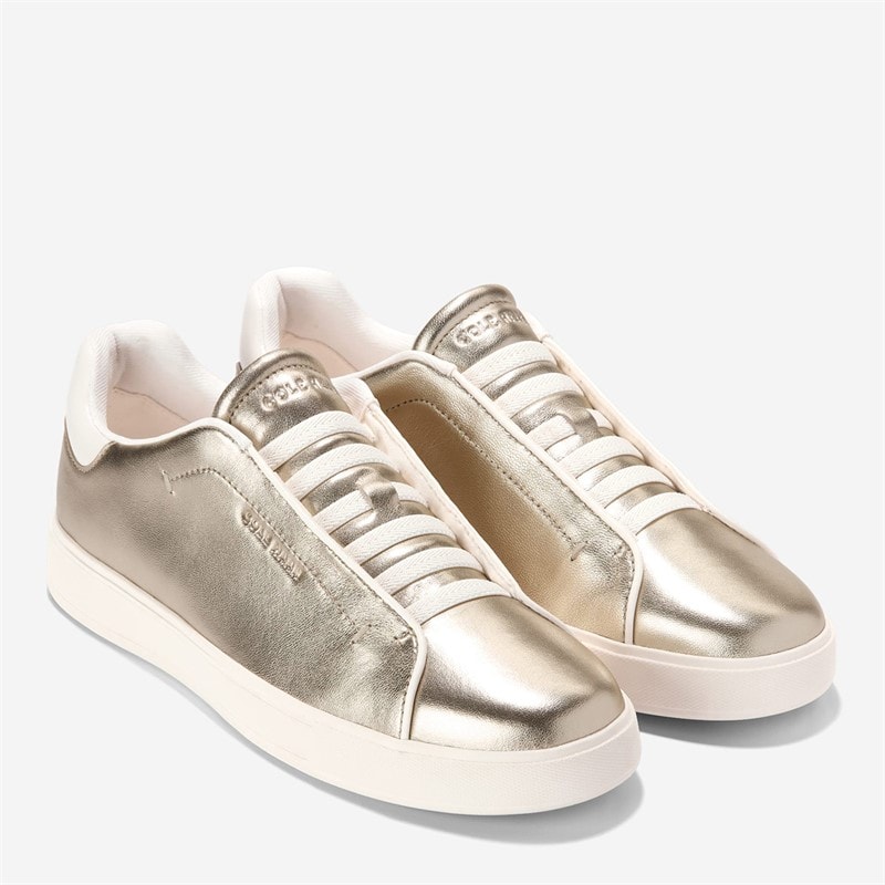 Cole Haan Womens Grandpro Luxe Slip On Trainers Soft Gold Metallic/Ivory - Image 5