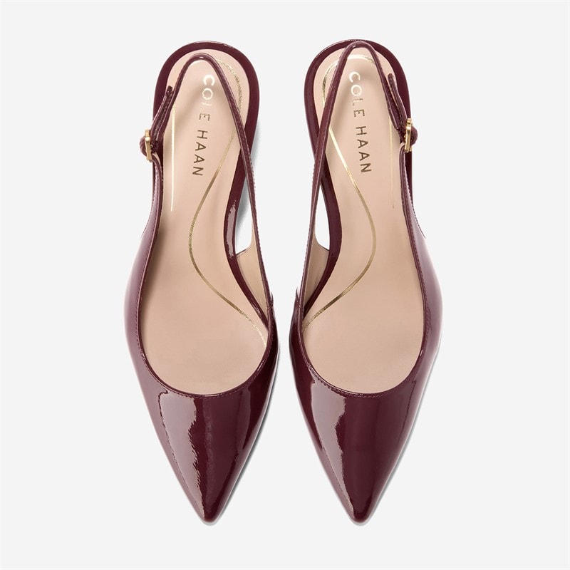 Cole Haan Womens Hansell Slingback Heels Black Garnet - Image 4