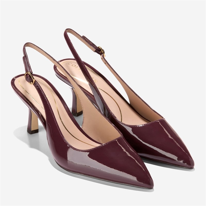 Cole Haan Womens Hansell Slingback Heels Black Garnet - Image 5