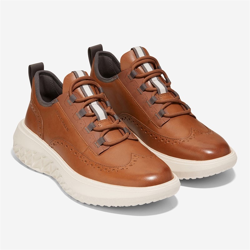 Cole Haan Mens Zerogrand Work From Anywhere Oxford Shoes Chestnut British Tan/Silver Birch - Image 5