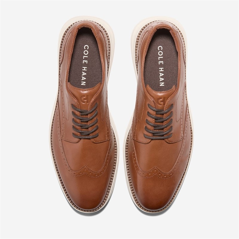 Cole Haan Mens Shadow Lite Wingtip Oxford Shoes British Tan/Ivory British Tan-Ivory - Image 3