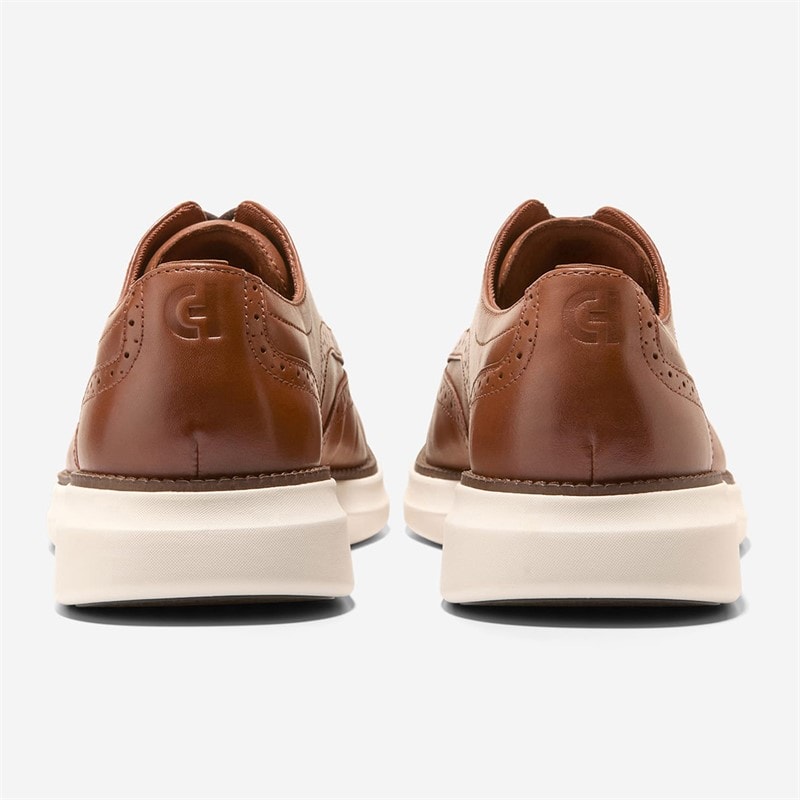 Cole Haan Mens Shadow Lite Wingtip Oxford Shoes British Tan/Ivory British Tan-Ivory - Image 4