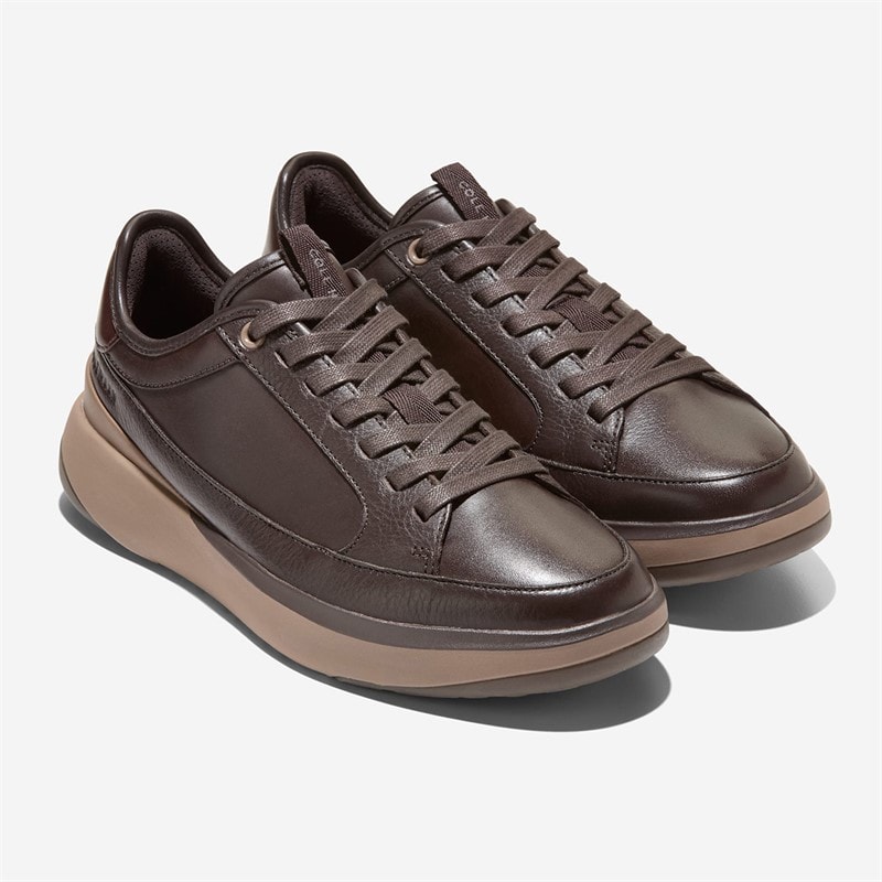 Cole Haan Mens Grandprø All Day Court Leather Trainers Dark Chocolate/Madeiradark Chocolate/Madeira/Irish Coffee Dark Chocolate-Madeiradark Chocolate-Madeira-Irish Coffee - Image 2