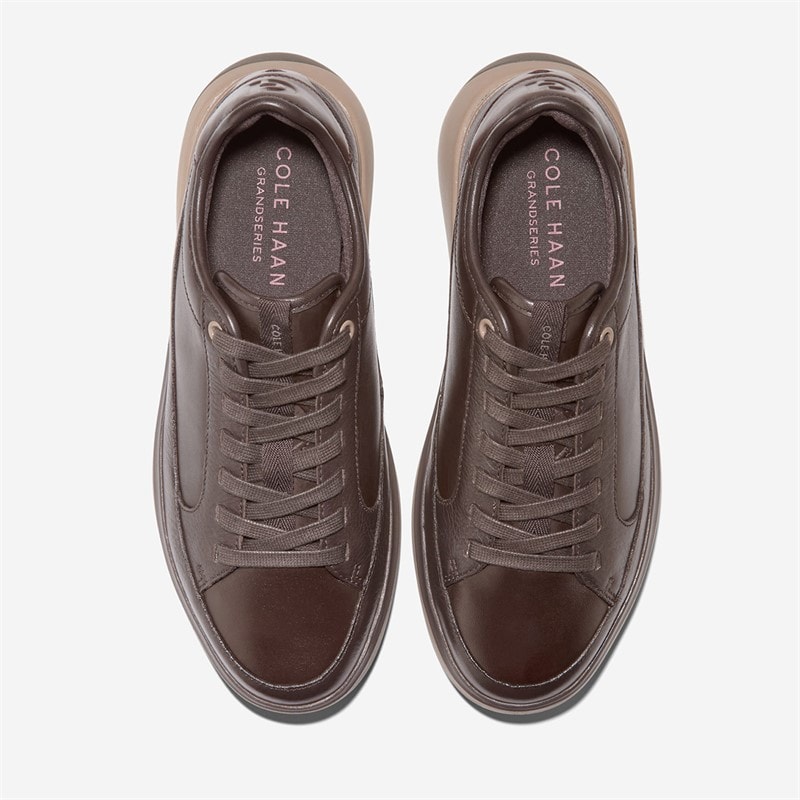 Cole Haan Mens Grandprø All Day Court Leather Trainers Dark Chocolate/Madeiradark Chocolate/Madeira/Irish Coffee Dark Chocolate-Madeiradark Chocolate-Madeira-Irish Coffee - Image 3