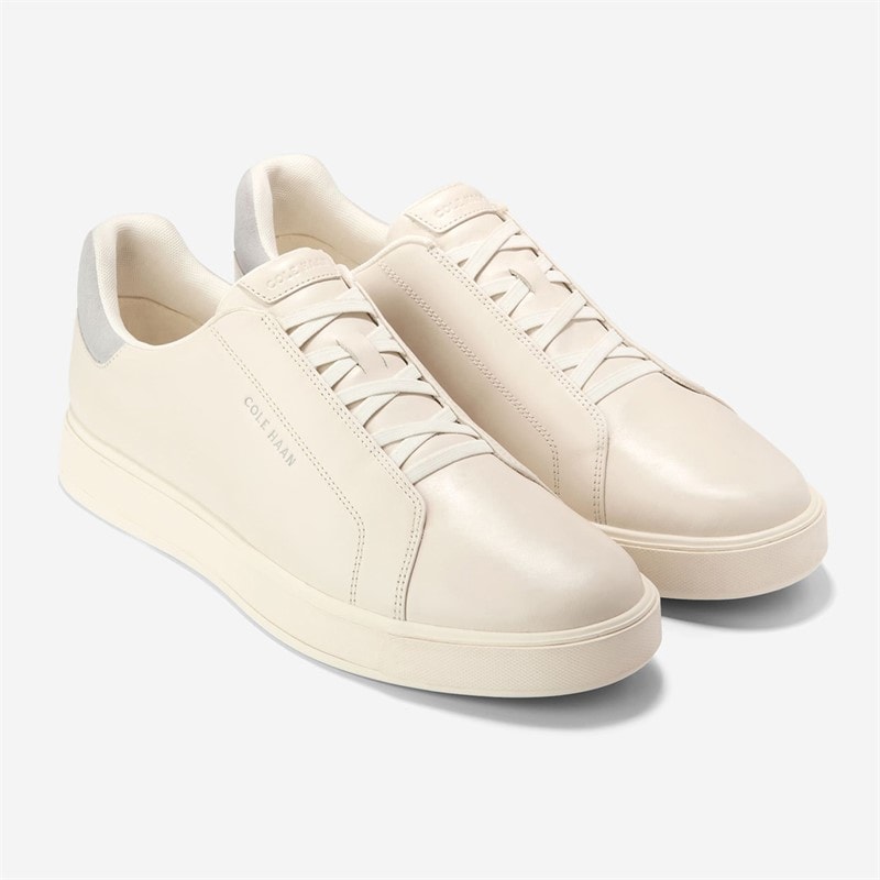 Cole Haan Mens Grandprø Luxe Slip On Trainers Ivory/Microchip/Ivory Ivory-Microchip-Ivory - Image 2