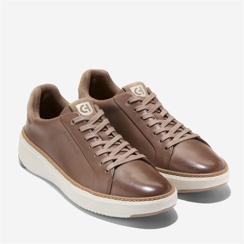 Cole Haan Mens Grandprø Topspin Trainers Coffee/Silver Birch Coffee-Silver Birch - Image 2