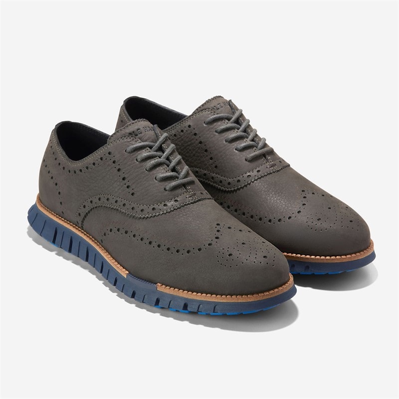 Cole Haan Mens Zerøgrand Remastered Wingtip Oxford Shoes Dark Natural/Midnight Moon Dark Natural-Midnight Moon - Image 2