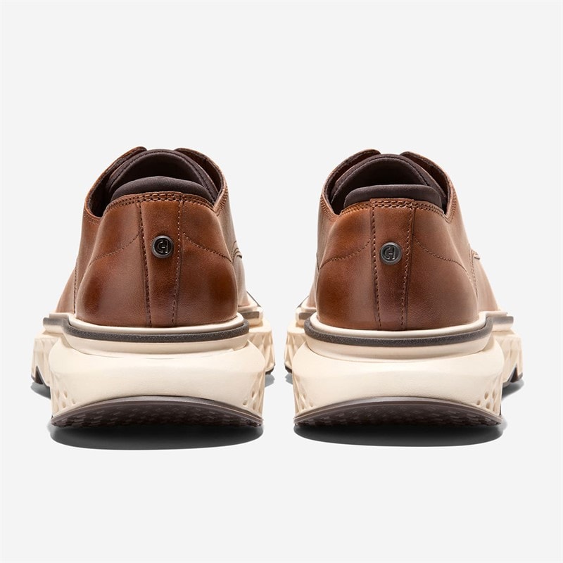 Cole Haan Mens 5.Zerøgrand Plain Toe Oxford Shoes British Tan/Angora/Ivory British Tan-Angora-Ivory - Image 4