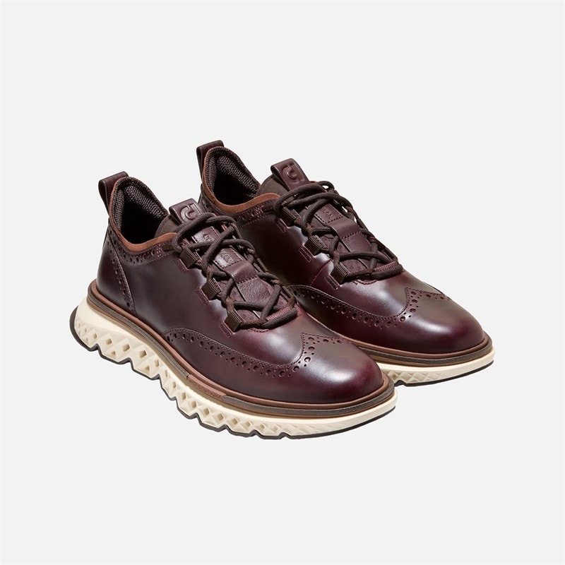 Cole Haan Mens 5.Zerøgrand Wingtip Oxford Shoes Chocolate Raisin/Dark Sequoia/Ivory Chocolate Raisin-Dark Sequoia-Ivory - Image 2