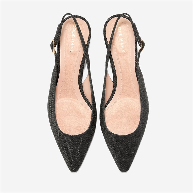 Cole Haan Womens Go-To Jocelyn Slingback Shoes Black Glitter - Image 2
