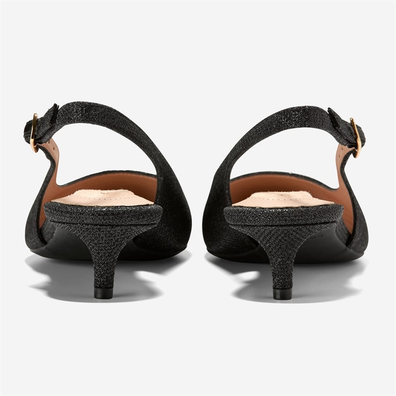 Cole Haan Womens Go-To Jocelyn Slingback Shoes Black Glitter - Image 3