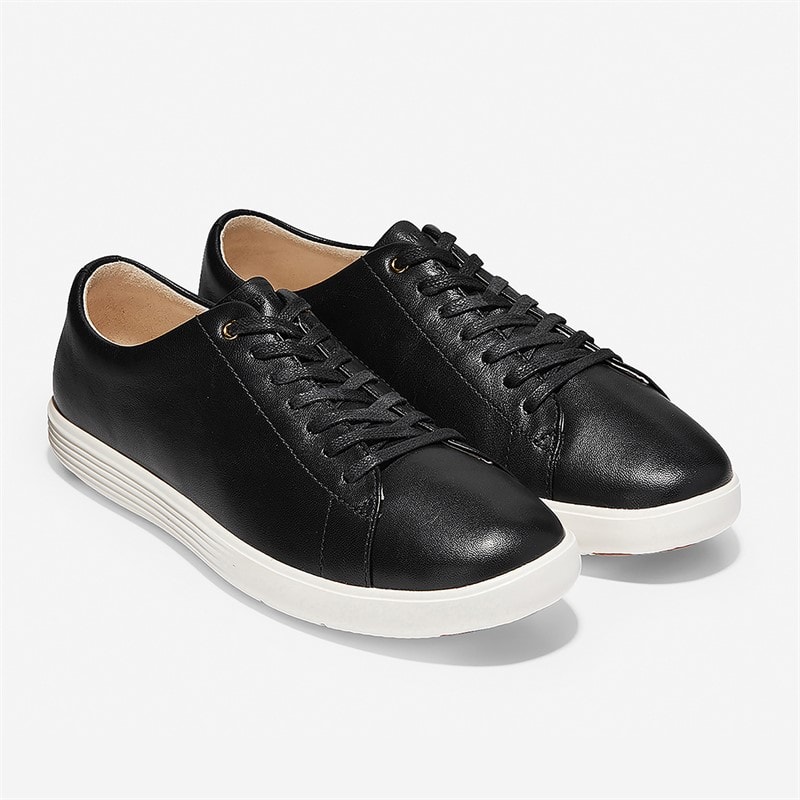 Cole Haan Womens Grand Cross Court Trainers Black Leather/White Black Leather- White - Image 2