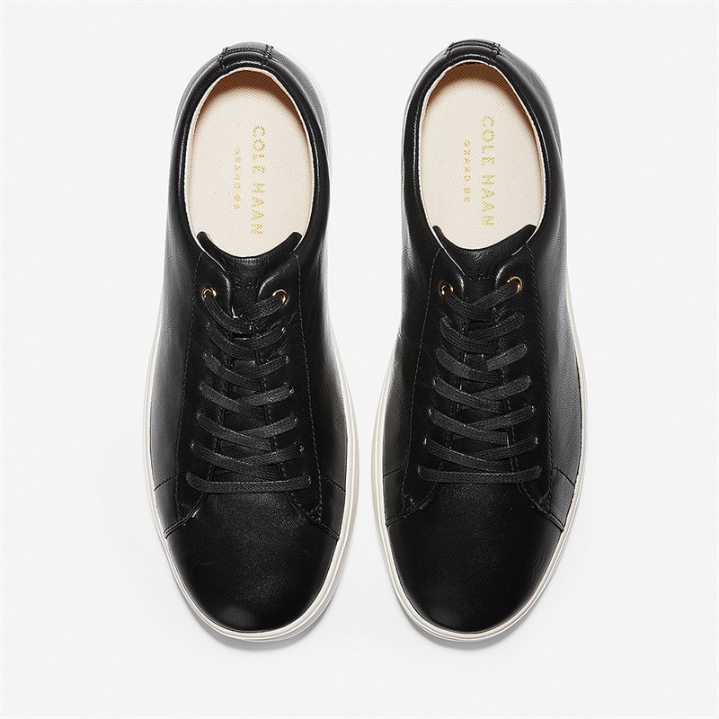 Cole Haan Womens Grand Cross Court Trainers Black Leather/White Black Leather- White - Image 3