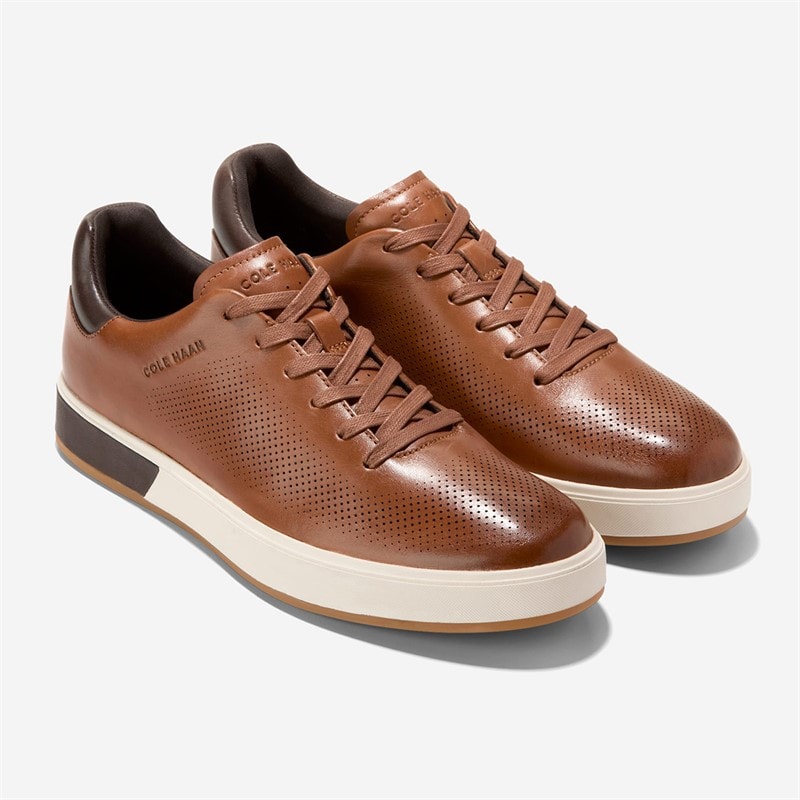 Cole Haan Mens Grandprø Angleace Trainers British Tan/Chocolate/Ivory British Tan-Chocolate-Ivory - Image 2